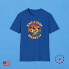 WHEELS DOWN DREAMS UP T‑Shirt