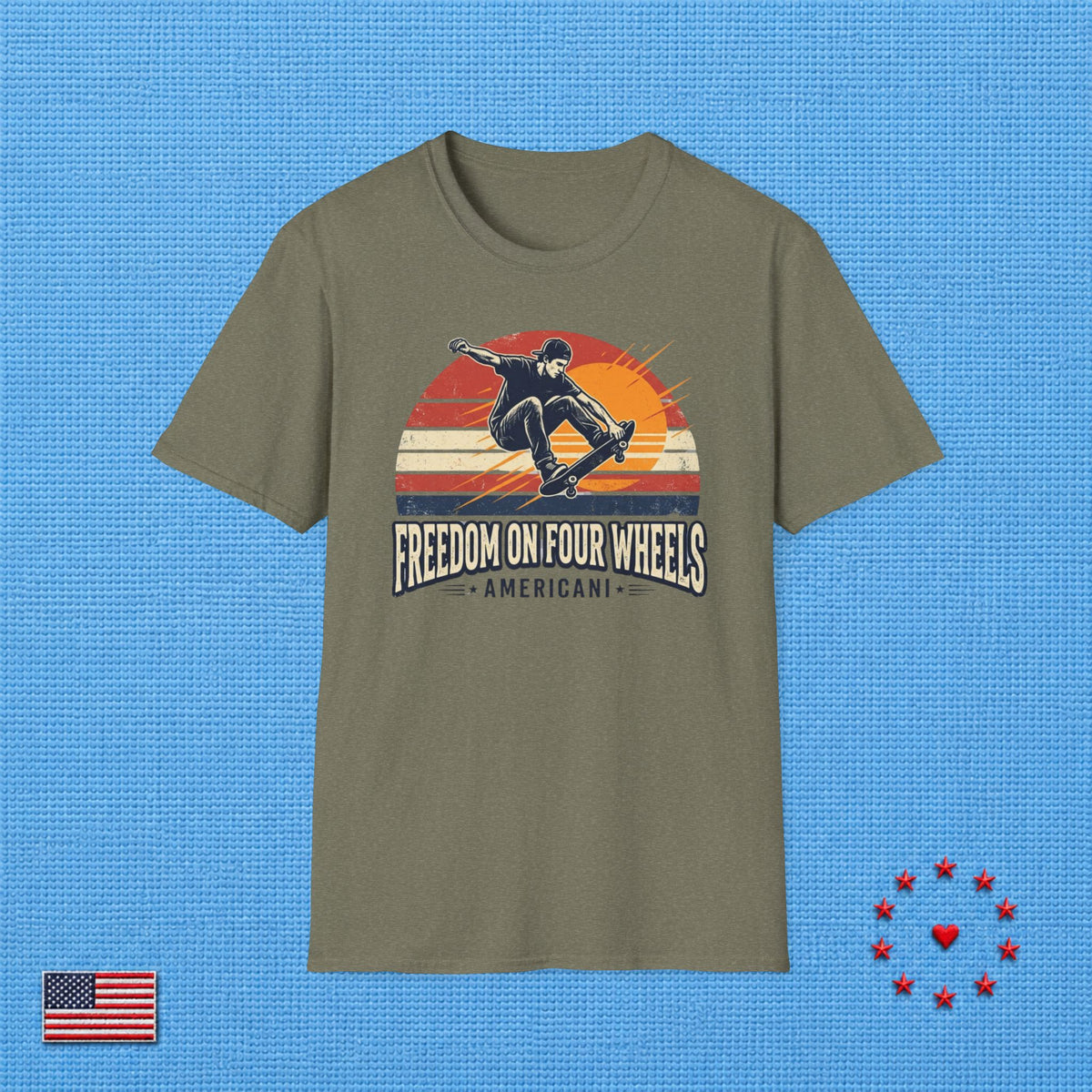 FREEDOM ON FOUR WHEELS T‑Shirt