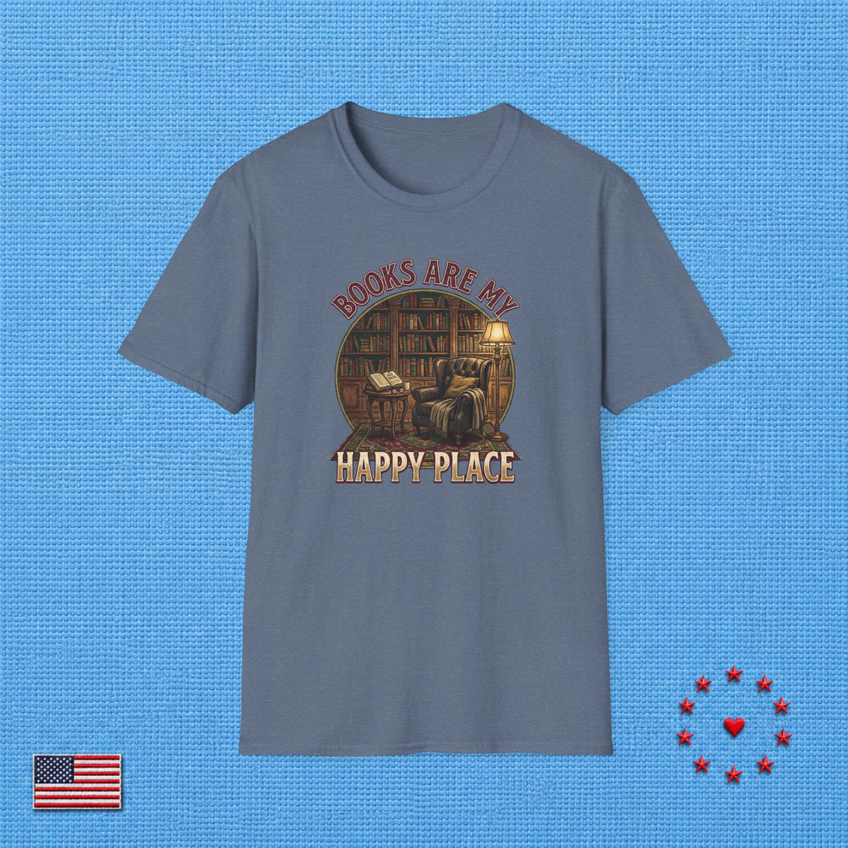 BOOKS ARE MY HAPPY PLACE T‑Shirt