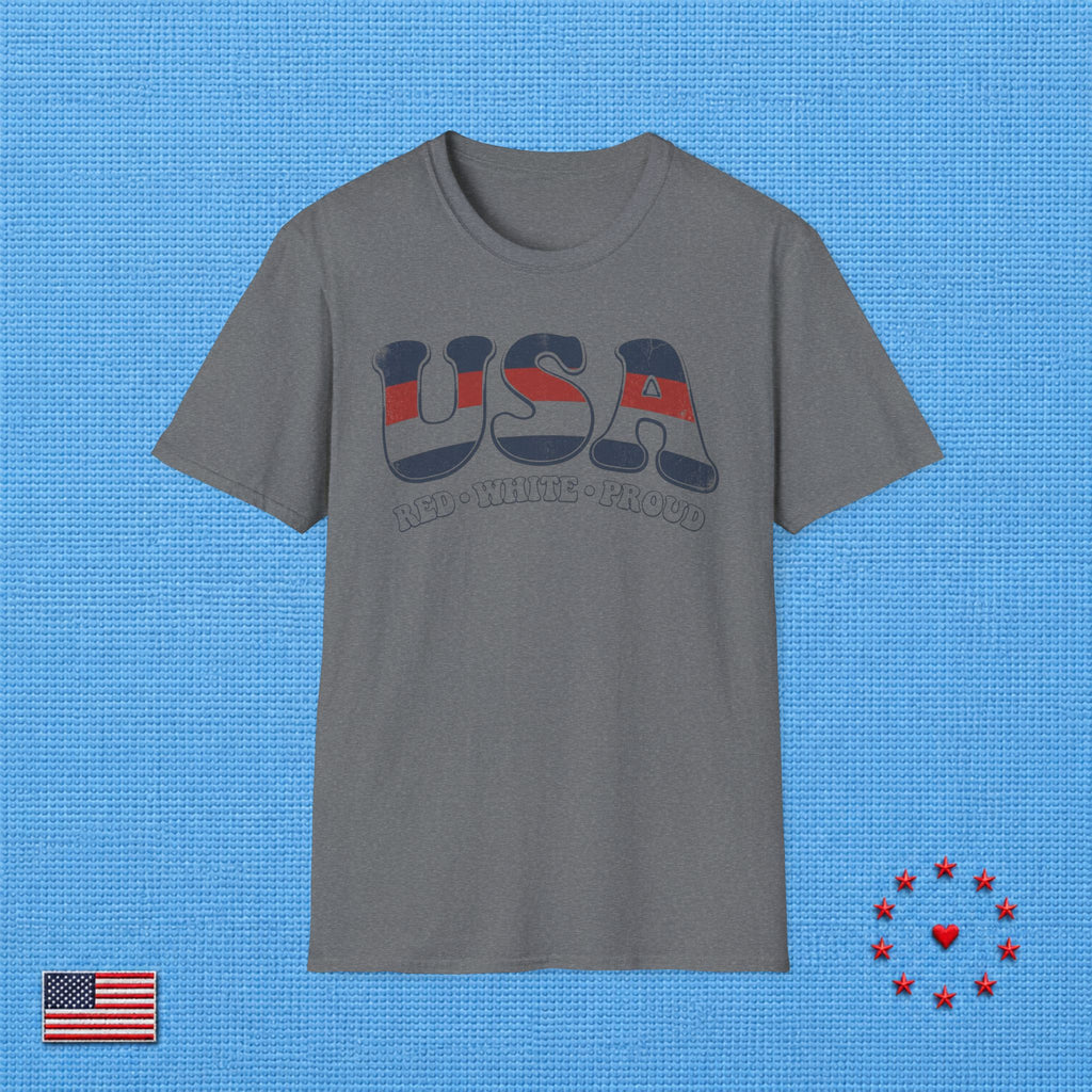 USA RED WHITE PROUD A T‑Shirt
