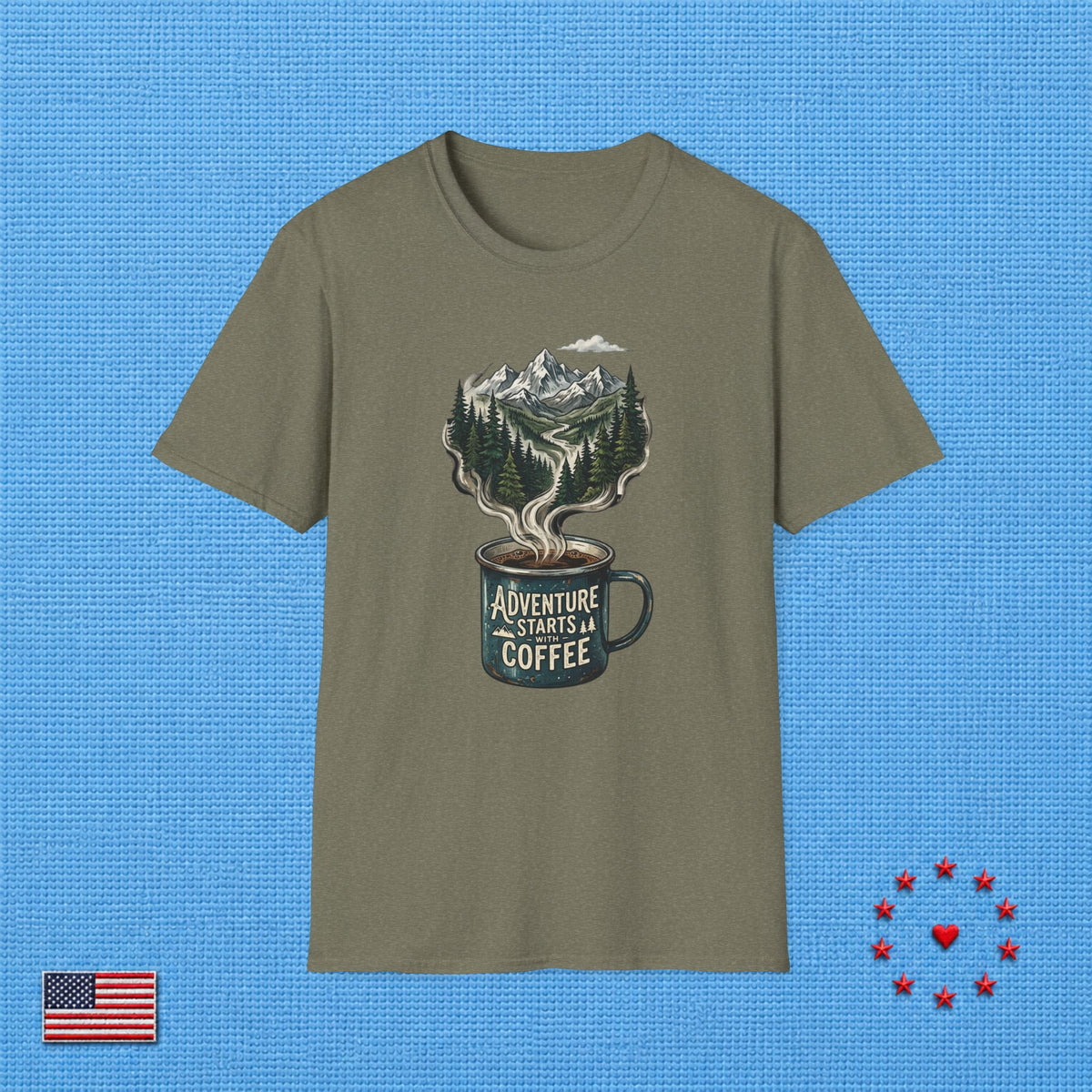Adventure Starts With Coffee T‑Shirt