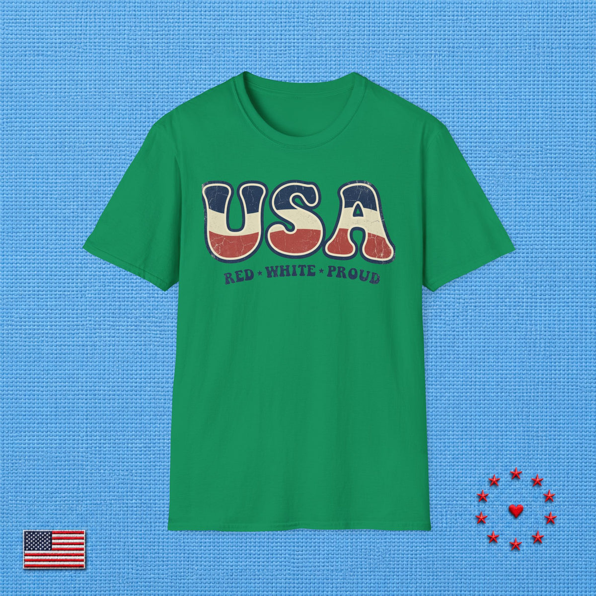USA RED WHITE PROUD T‑Shirt