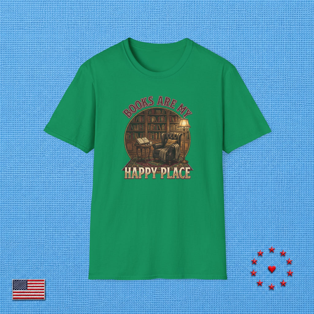 BOOKS ARE MY HAPPY PLACE T‑Shirt