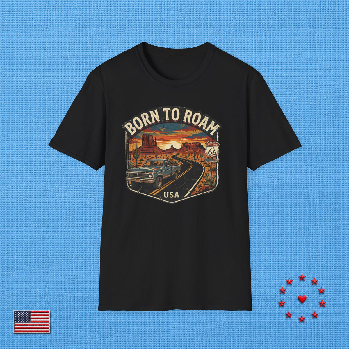 BORN TO ROAM USA T‑Shirt