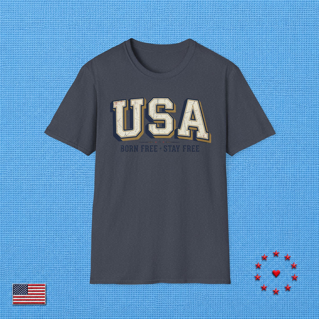 USA BORN FREE STAY FREE A T‑Shirt