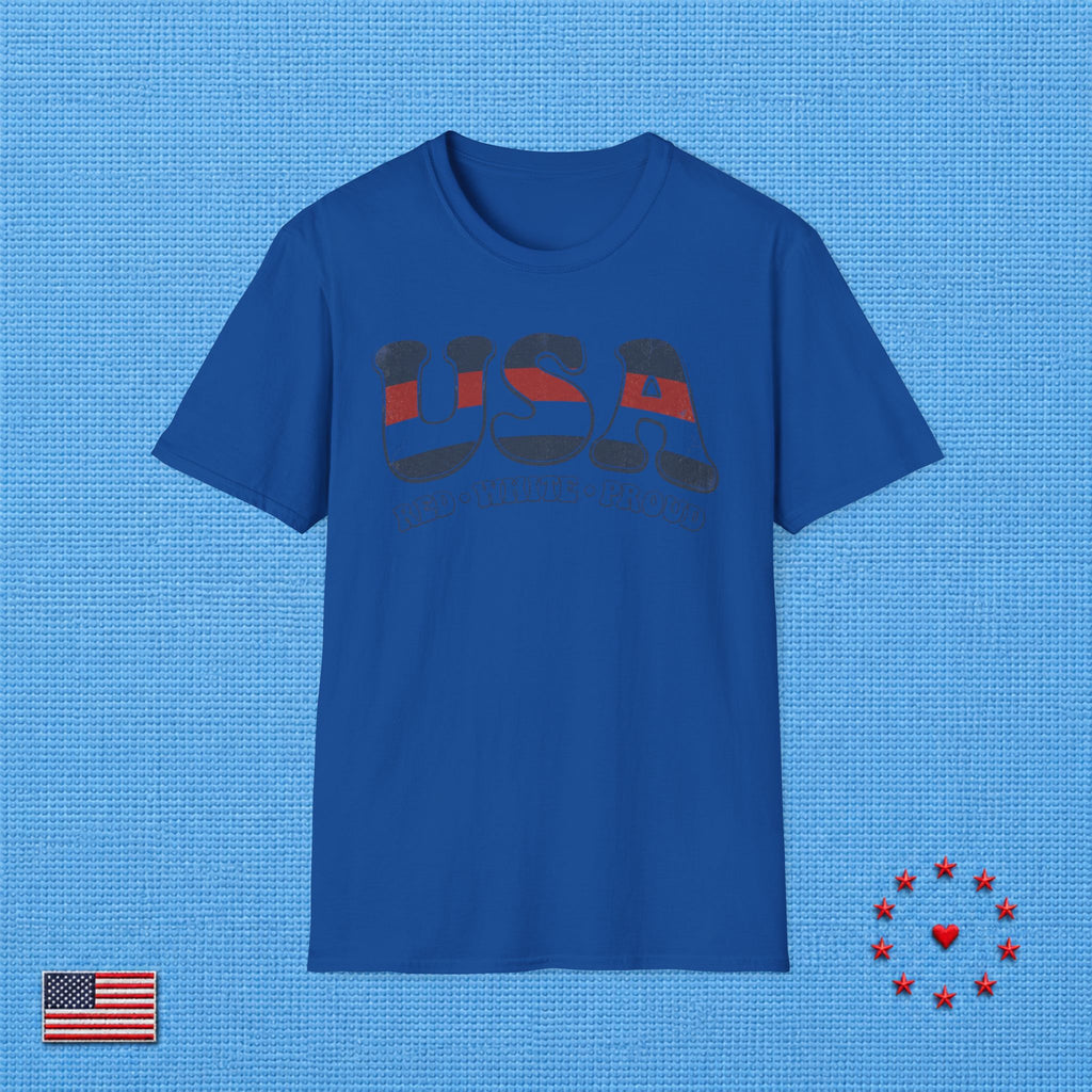 USA RED WHITE PROUD A T‑Shirt