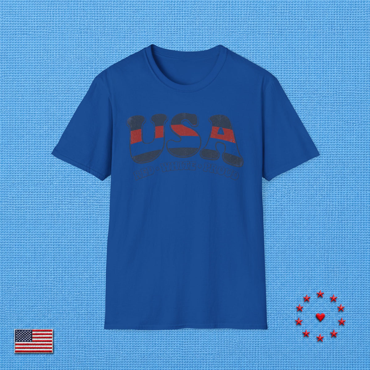 USA RED WHITE PROUD A T‑Shirt