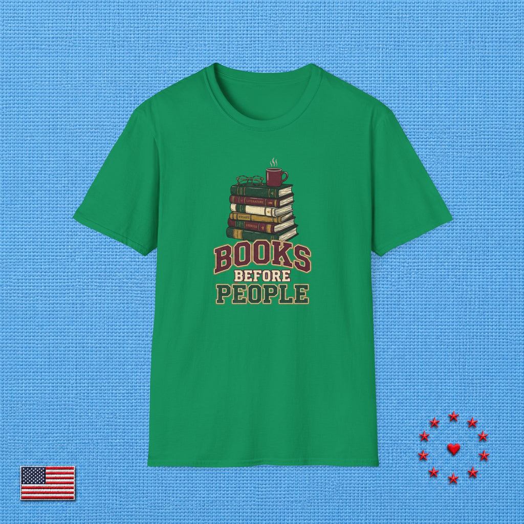BOOKS BEFORE PEOPLE T‑Shirt