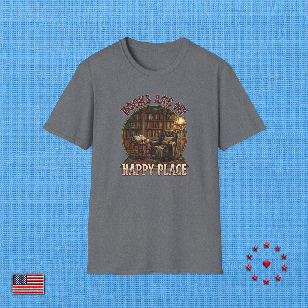 BOOKS ARE MY HAPPY PLACE T‑Shirt