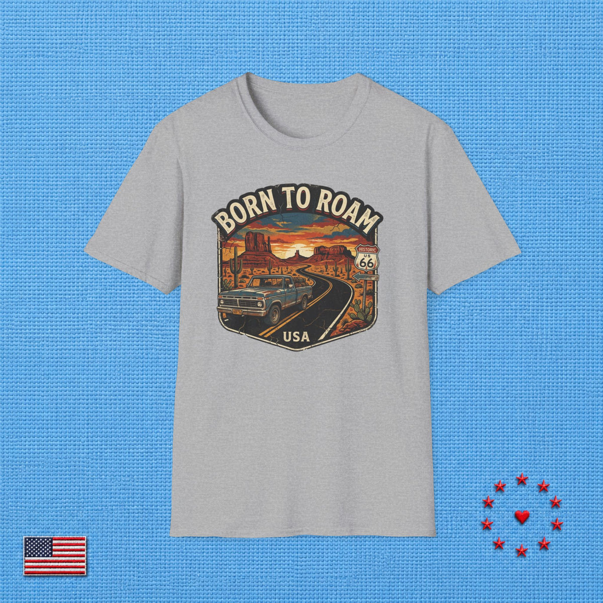 BORN TO ROAM USA T‑Shirt