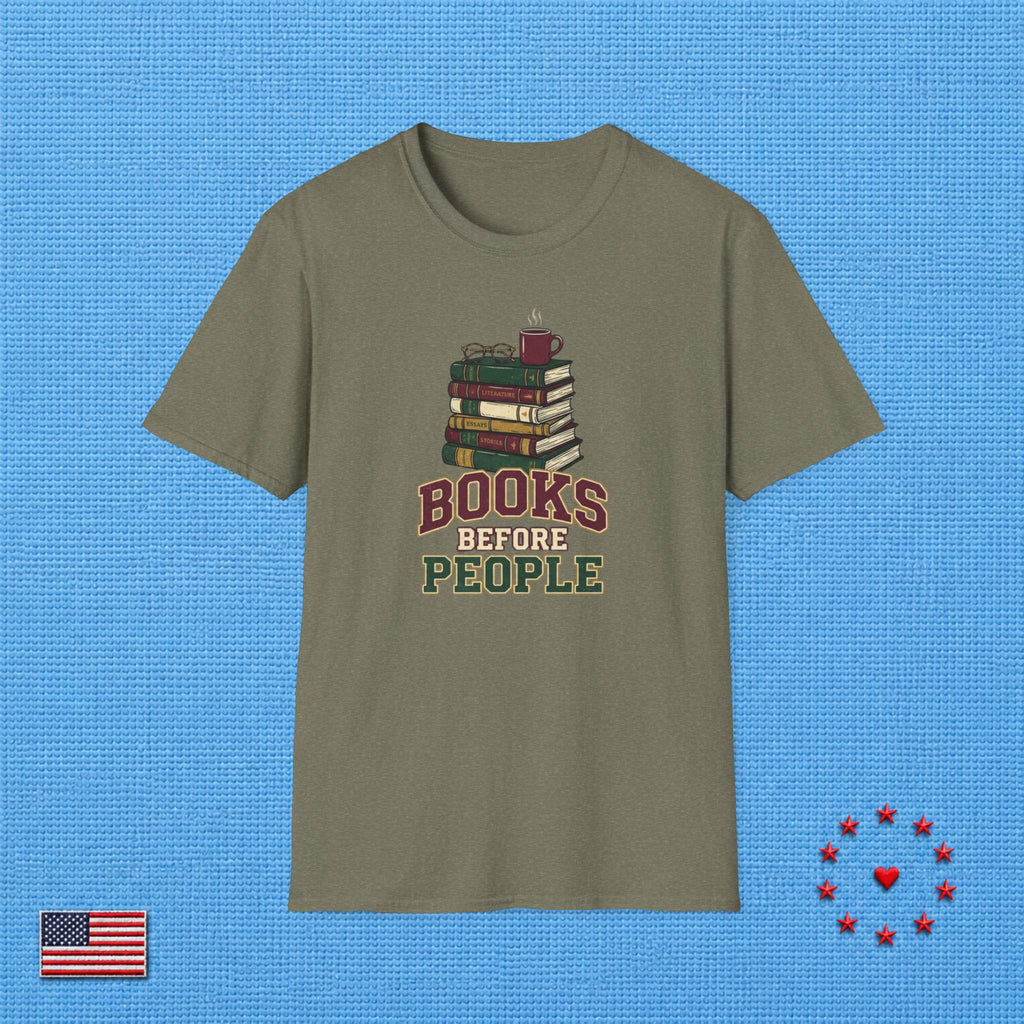 BOOKS BEFORE PEOPLE T‑Shirt