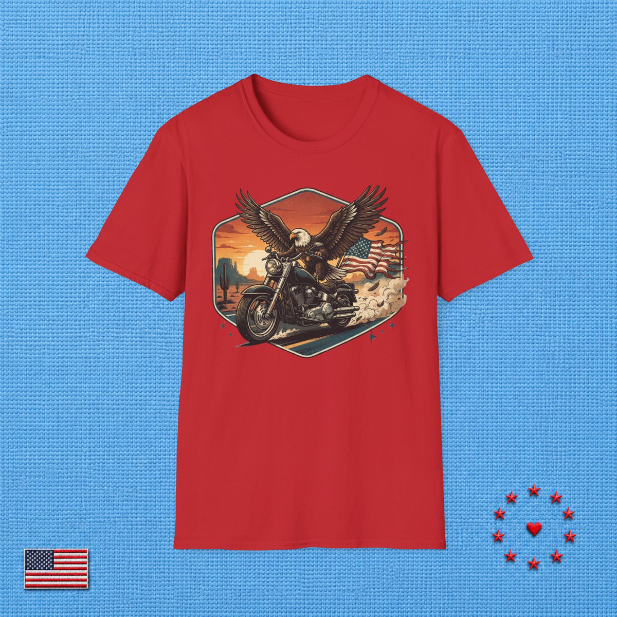 AMERICAN EAGLE WITH BIKE T‑Shirt