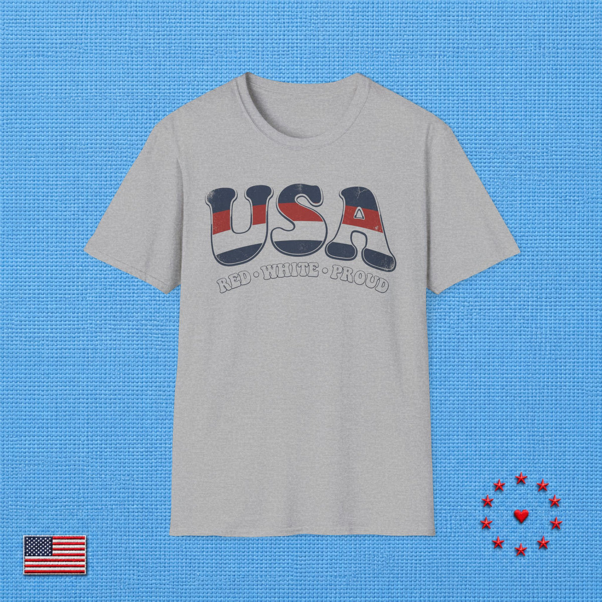 USA RED WHITE PROUD A T‑Shirt