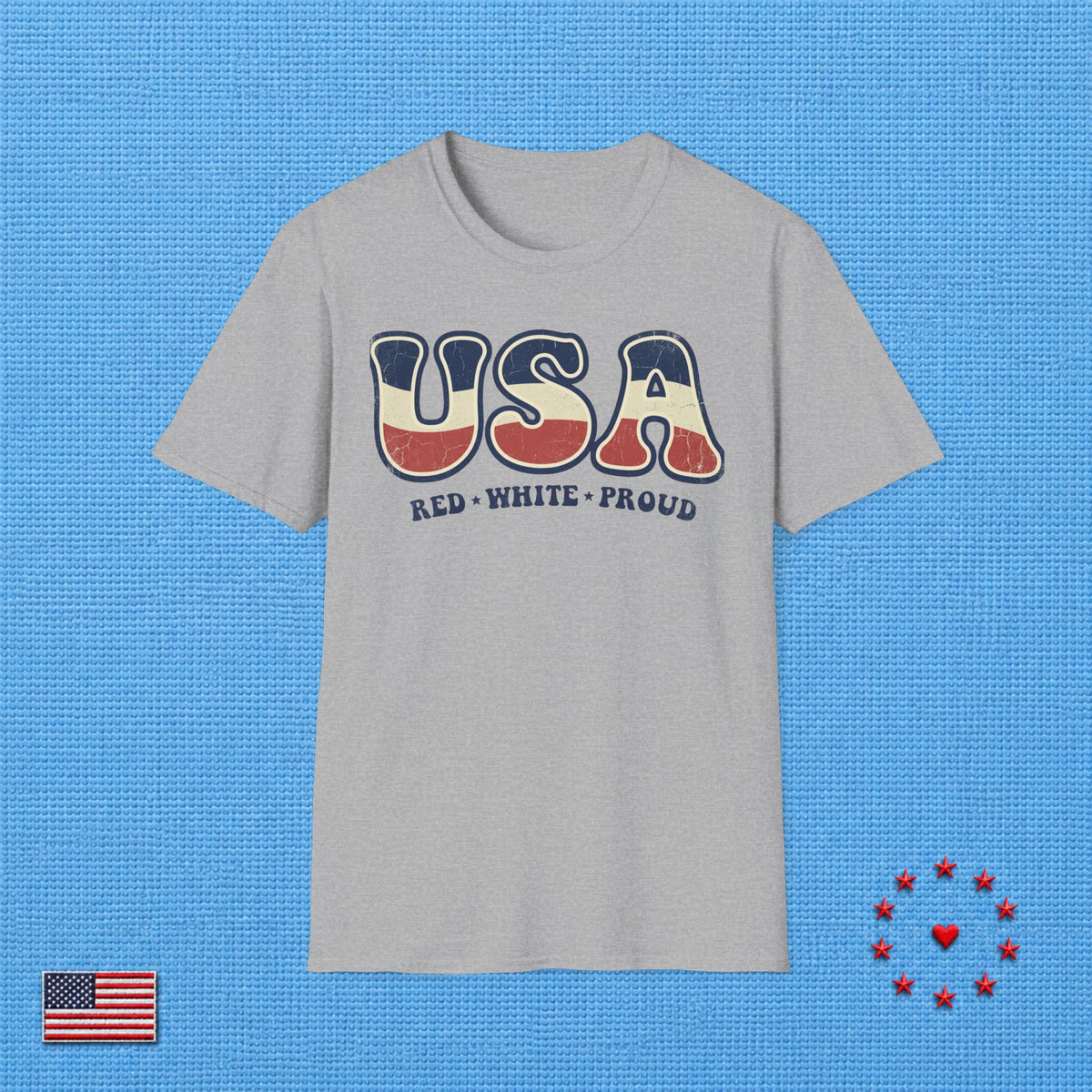 USA RED WHITE PROUD T‑Shirt