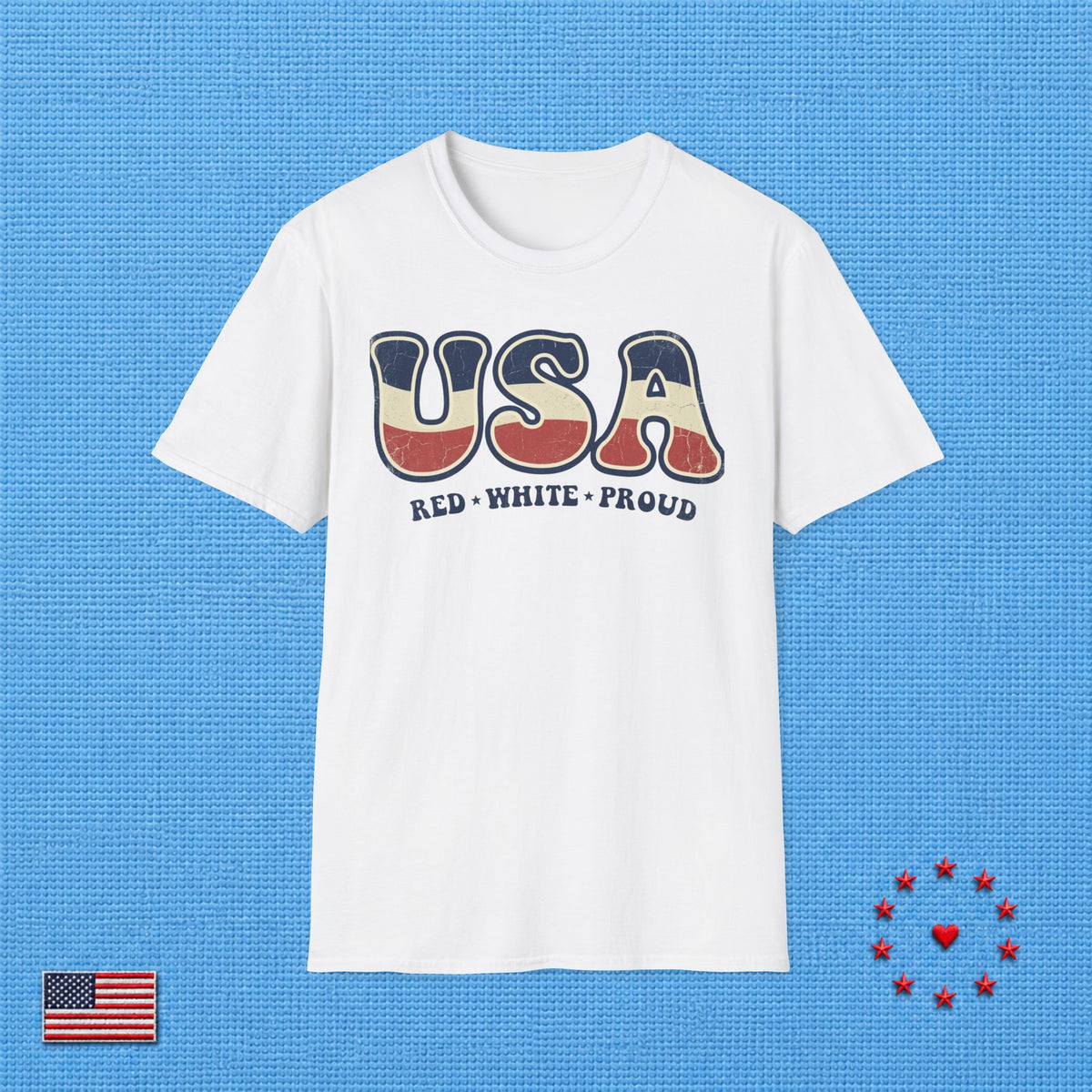 USA RED WHITE PROUD T‑Shirt